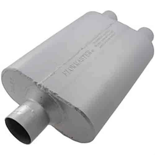 40 Delta Flow Muffler Center In 2.5"/Dual Out 2"