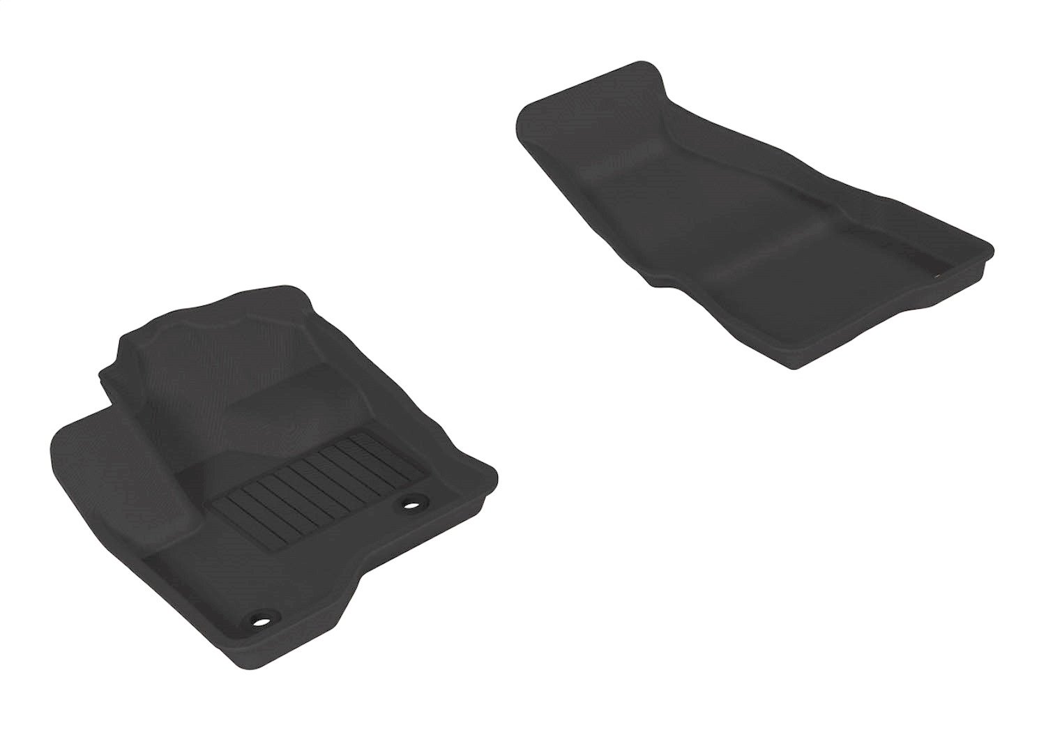 L1FR02111509 KAGU Floor Mat Set for 2009-2019 Ford Flex, 2-Piece, Front [Black]