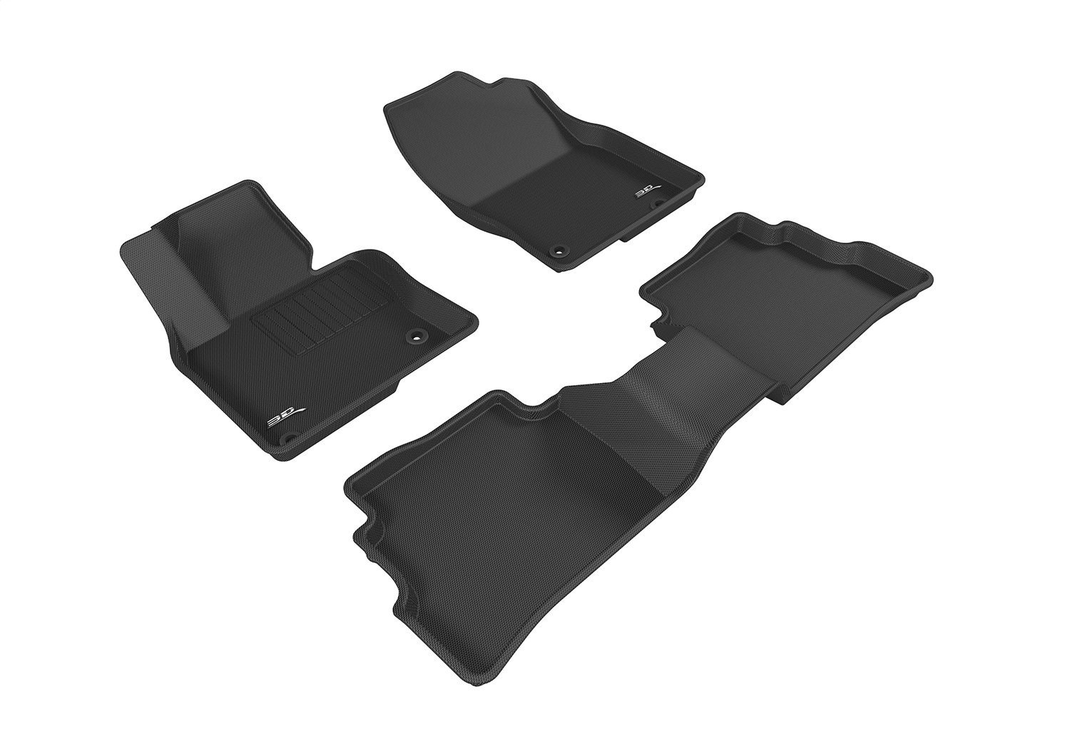 L1MZ05801509 KAGU Floor Mat Set Fits Select Mazda CX-5, 3-Piece, Front Row/2nd Row [Black]