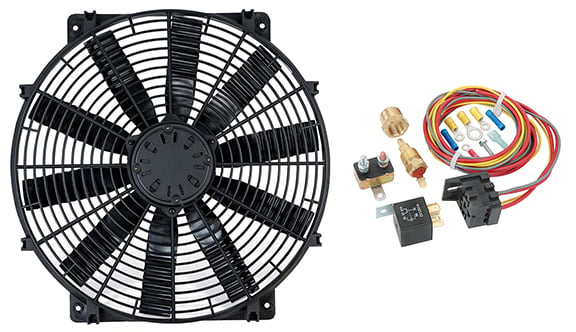 Flex-A-Lite 105391K1: Flex-Wave LoBoy Pusher Electric Fan Kit | 16 in.  Diameter | 3,000 cfm | Includes: Cooling Fan, Single Fan Wiring Harness -  JEGS