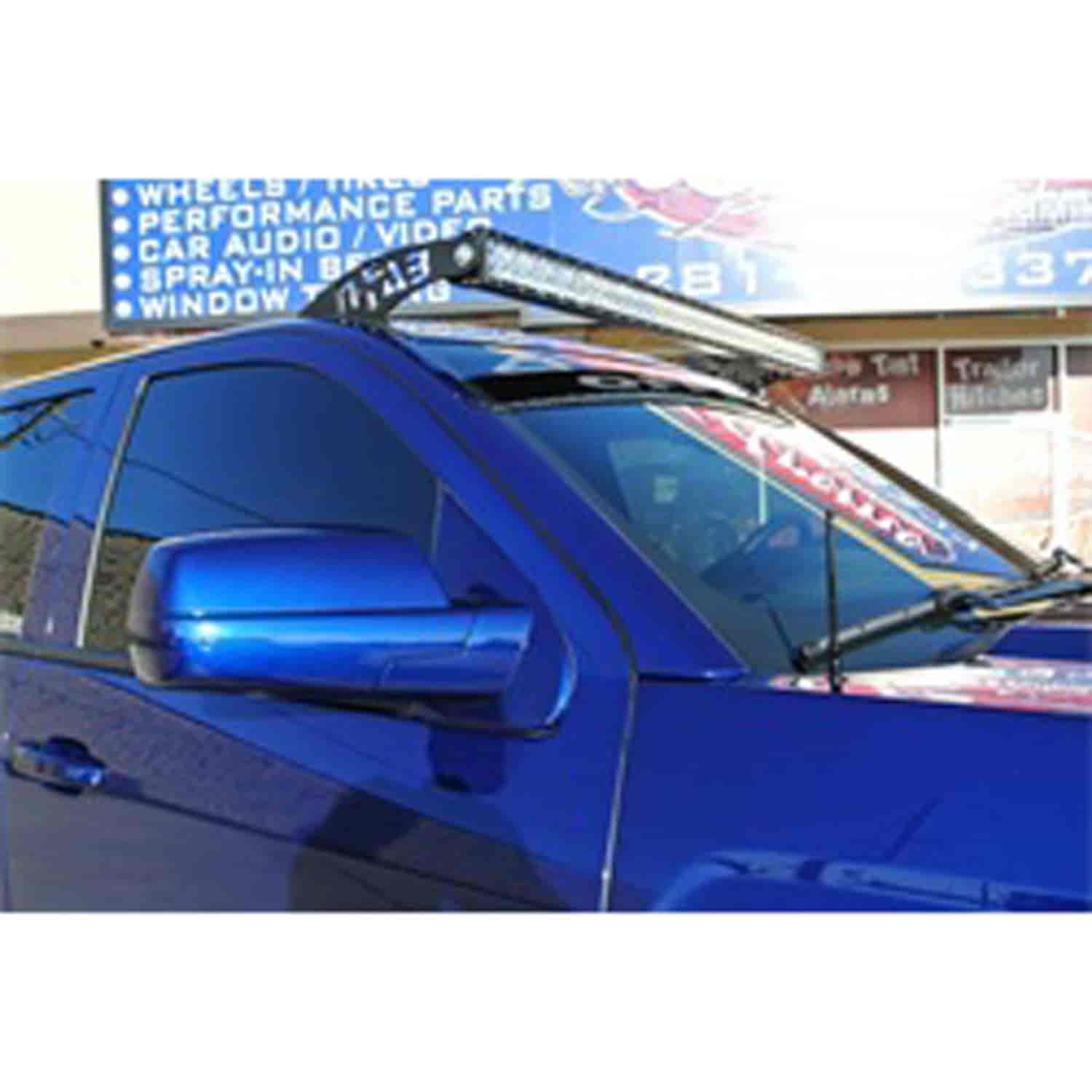 L.M.S. Light Mounting Solution ; Roof Mounts; Gloss Black; 49 Series; Mounts 1 49 to 50 3/8 Side Mou