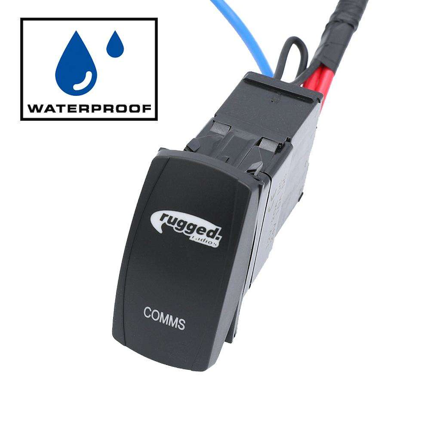 PH-MS-WP Rocker Power Switch, For Waterproof Mobile Radios & Rugged Intercoms