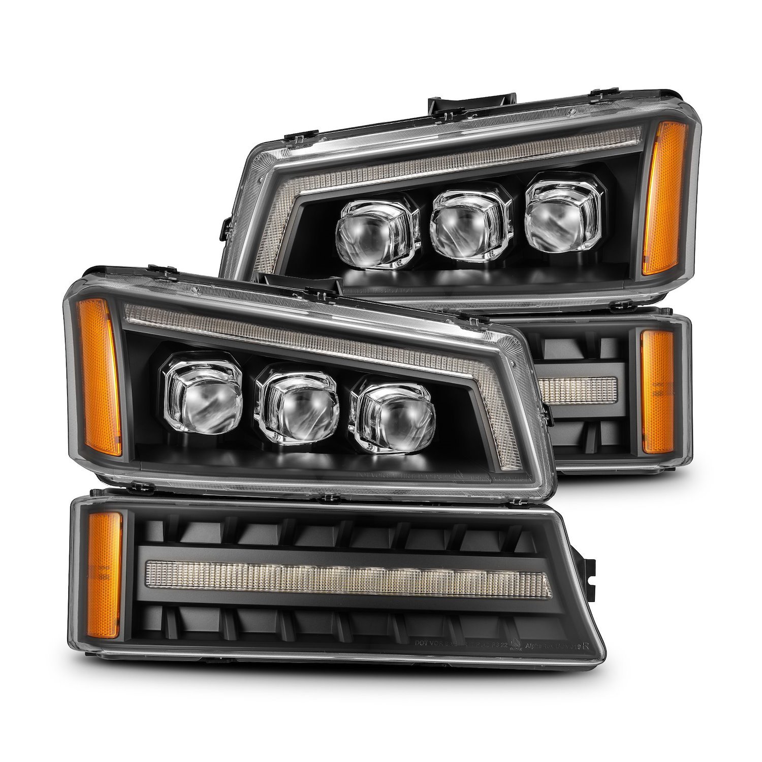 880256 NOVA-Series LED Projector Headlights for 2003-2006 Chevy Silverado 1500/2500/3500 - Black