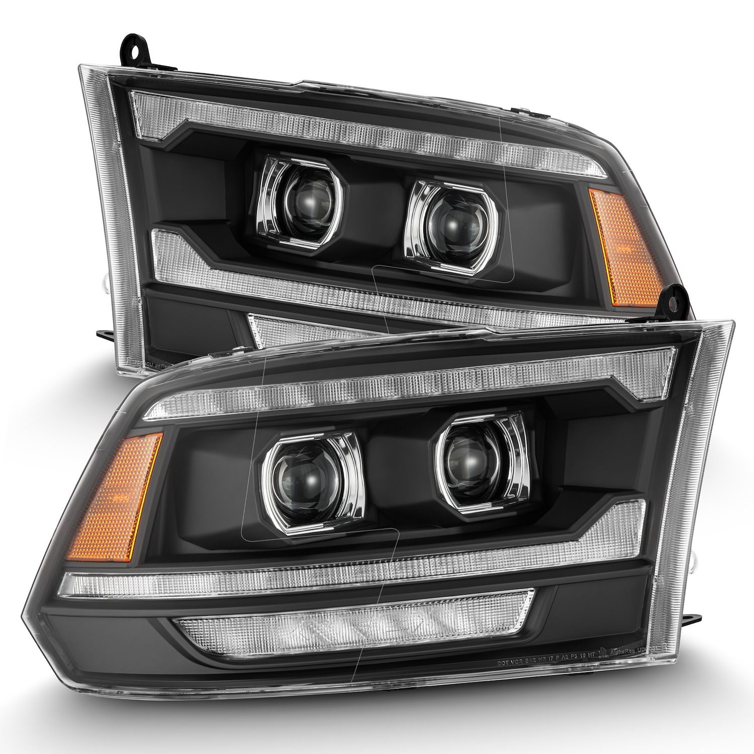 880558 Luxx-Series LED Projector Headlights for 2009-2018 Dodge/RAM 1500/2500/3500 - Black
