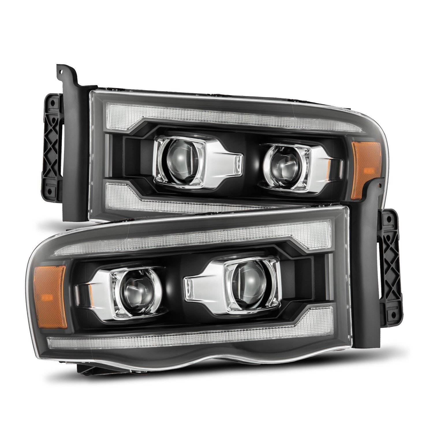 880567 Luxx-Series LED Projector Headlights for 2002-2005 Dodge RAM 1500/2500/3500 - Black