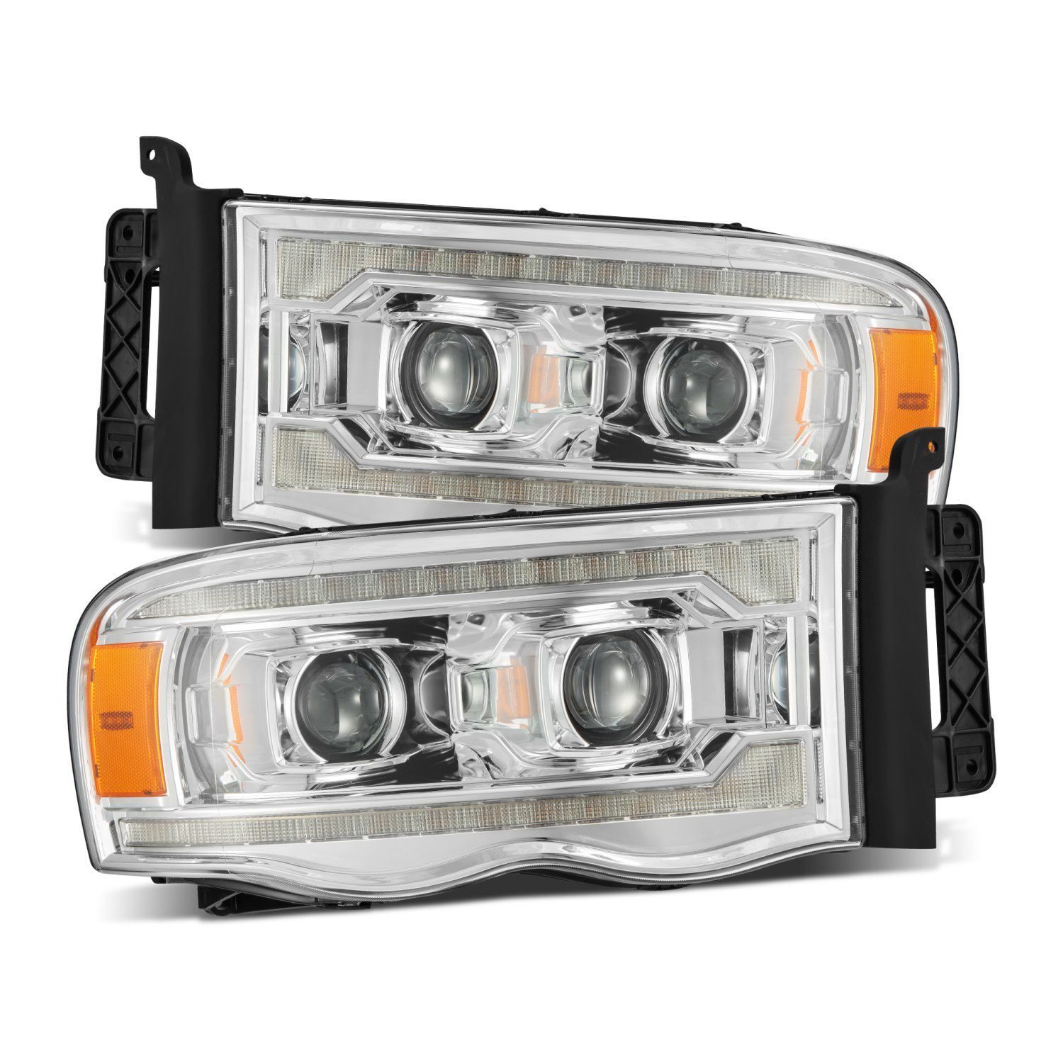 880568 Luxx-Series LED Projector Headlights for 2002-2005 Dodge RAM 1500/2500/3500 - Chrome