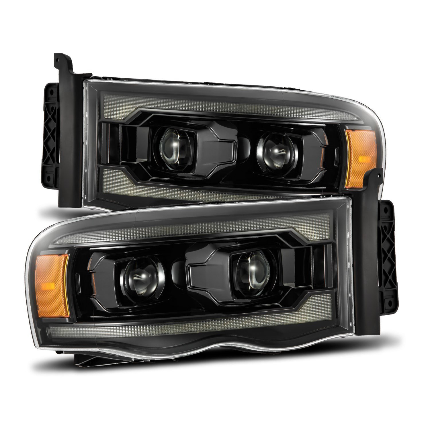 880569 Luxx-Series LED Projector Headlights for 2002-2005 Dodge RAM 1500/2500/3500 - Alpha-Black