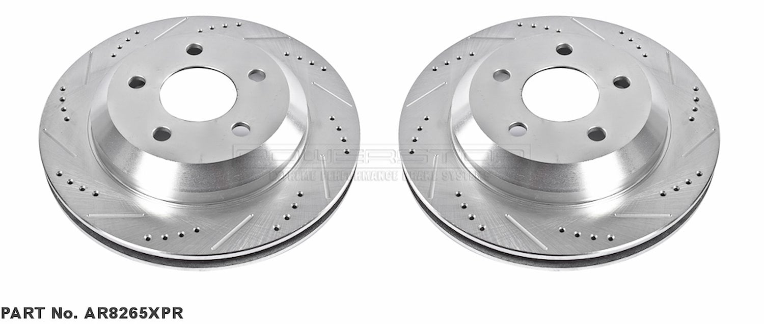 Cross-Drilled and Slotted Brake Rotors Rear