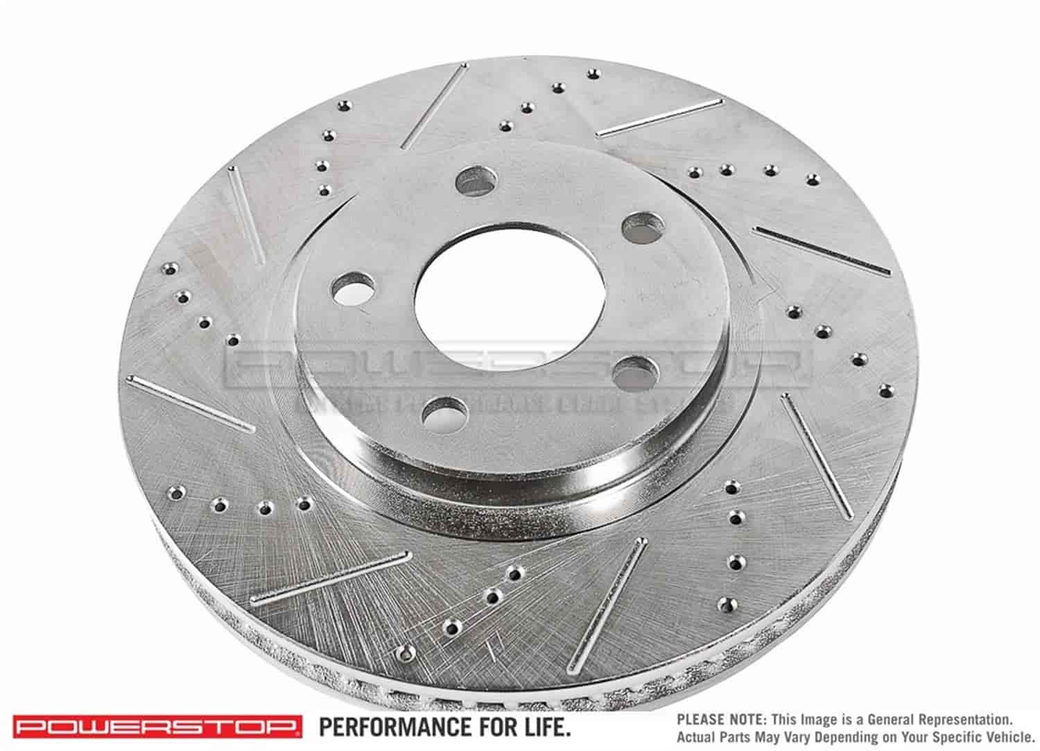 Cross-Drilled and Slotted Brake Rotor Front Left