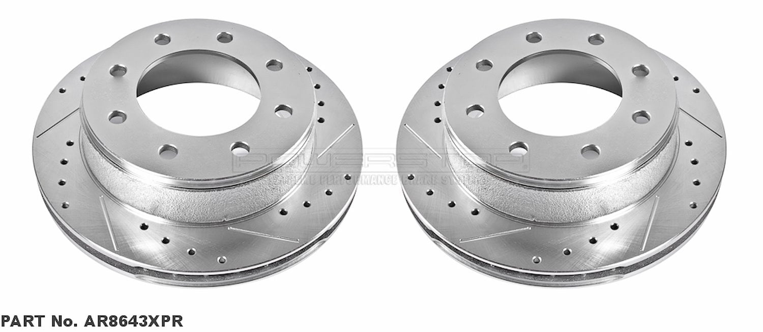 Cross-Drilled and Slotted Brake Rotors Rear