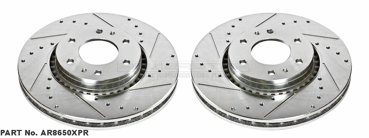 Cross-Drilled and Slotted Brake Rotors Front