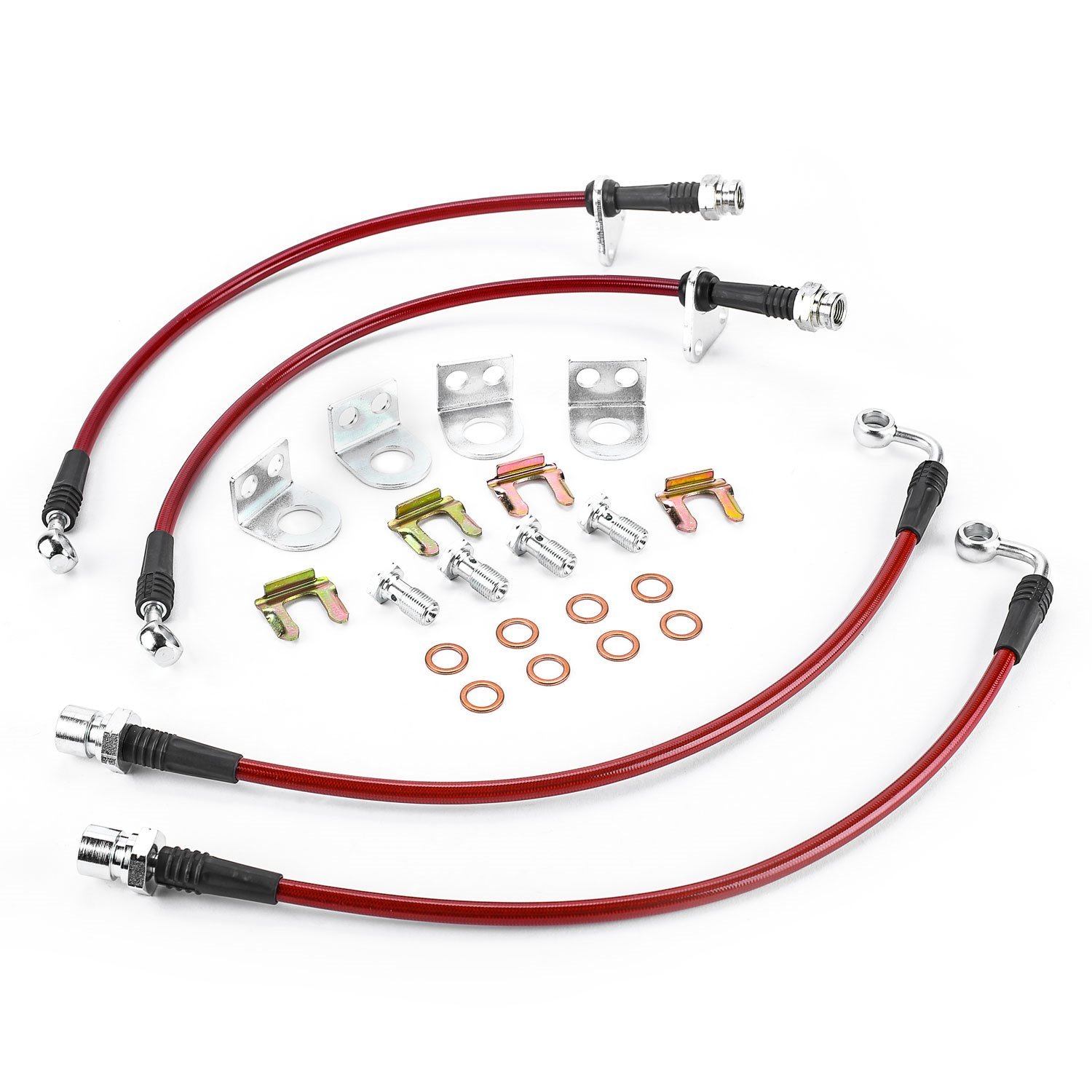 Braided Stainless Steel Hose Kit - 2000-2006 Toyota Tundra 2WD - w/o Off-Road Package - Front & Rear Set