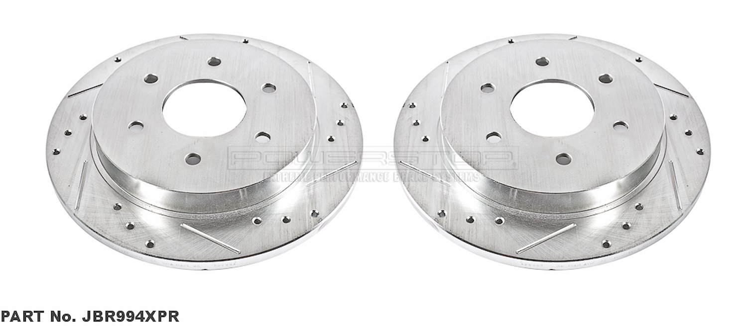 Cross-Drilled and Slotted Brake Rotors Rear