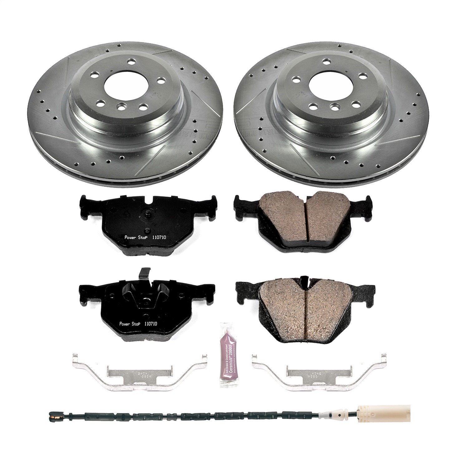 High Performance Brake Upgrade Kit Cross-Drilled and Slotted Rotors Z23 Evolution Sport High Carbon