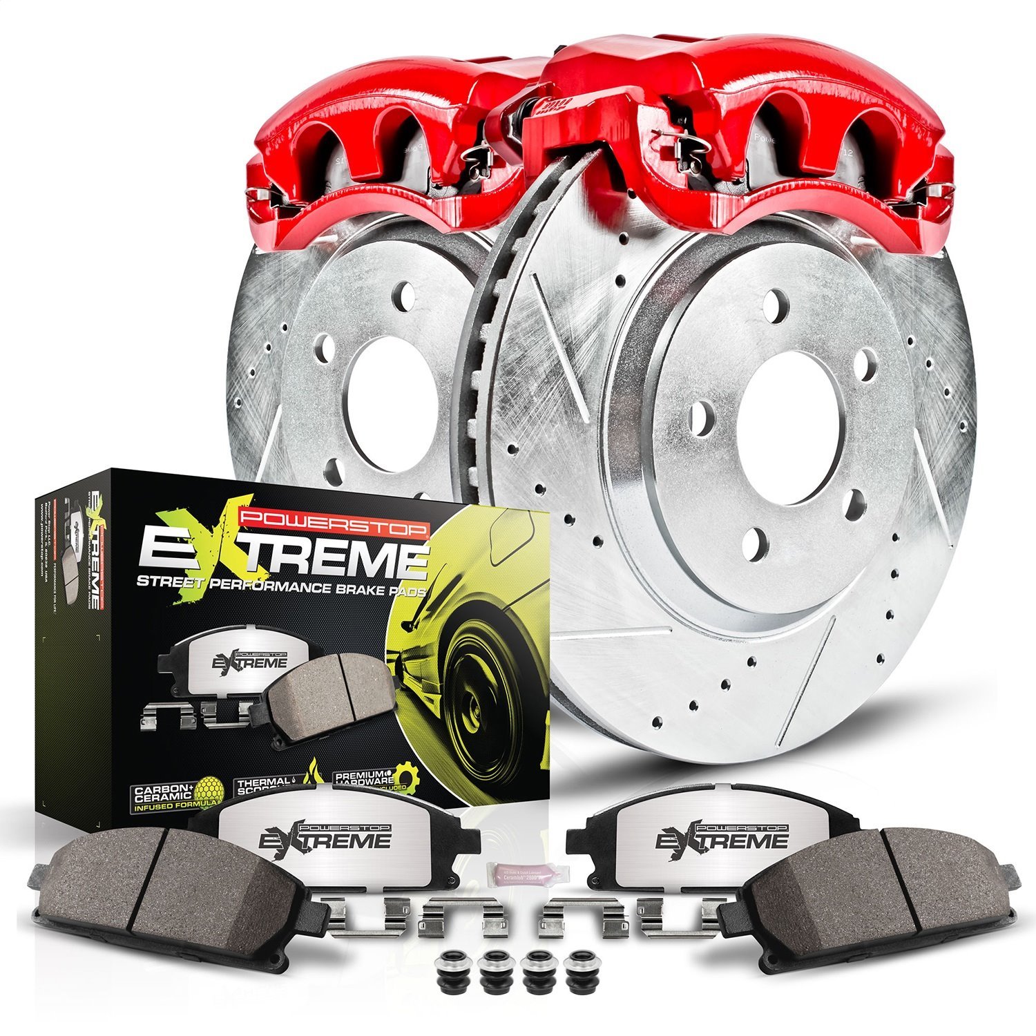 Street Warrior Brake Upgrade Kit Cross-Drilled and Slotted Rotors Z26 Extreme Street Performance Bra