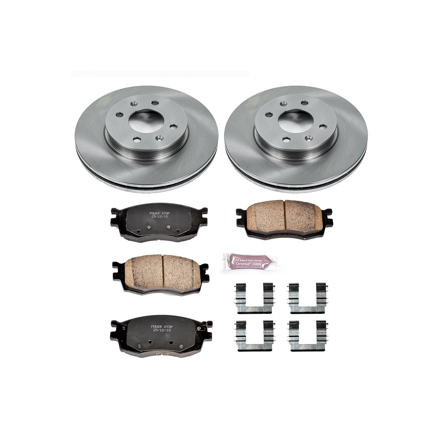 1-Click Daily Driver Brake Kits Front OE Replacement Rotors Z16 Ceramic Scorched Brake Pads