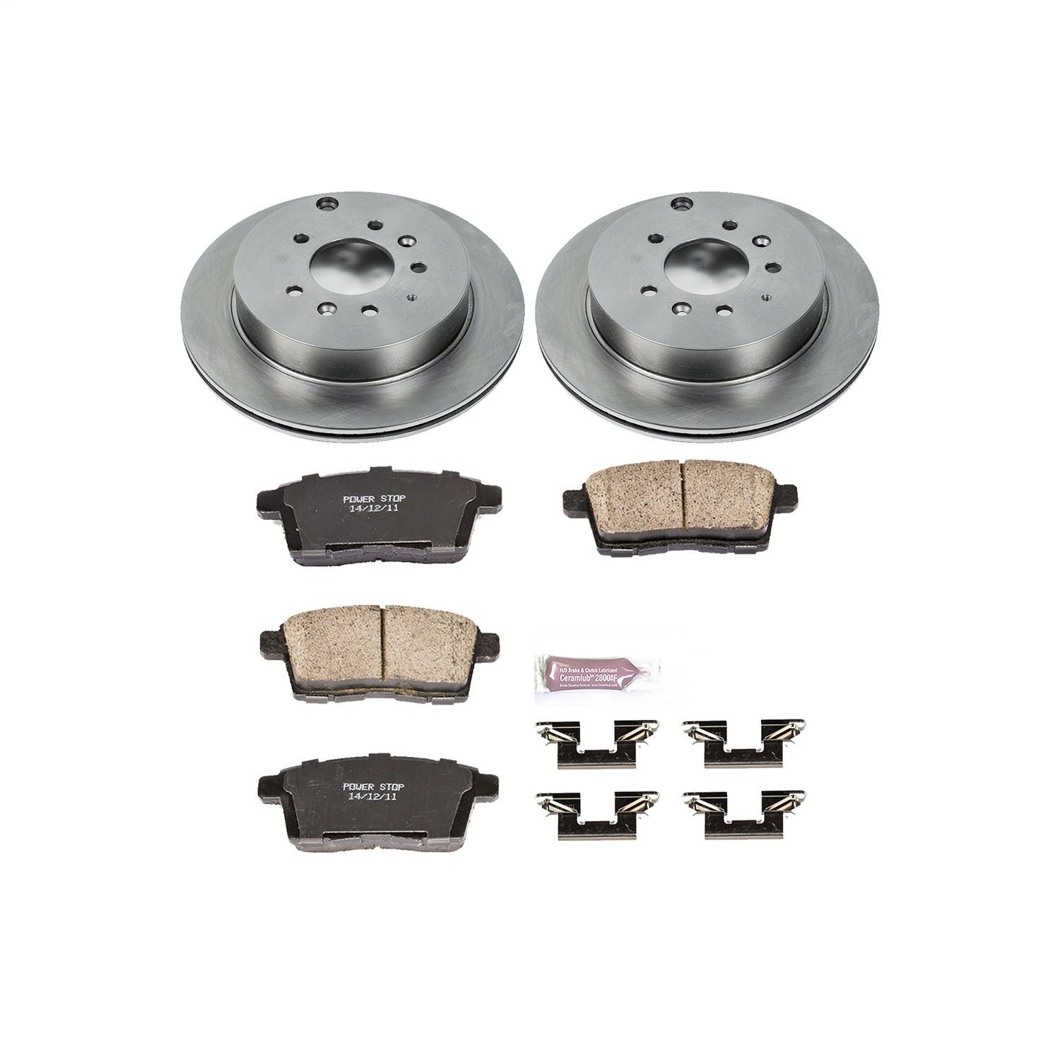 1-Click Daily Driver Brake Kits Rear OE Replacement Rotors Z16 Ceramic Scorched Brake Pads