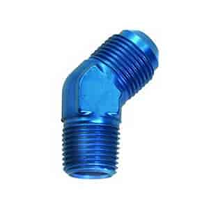 Powerflow 45 Degree Flare Elbow Fitting Size -6 AN To 1/4 in. NPT Blue