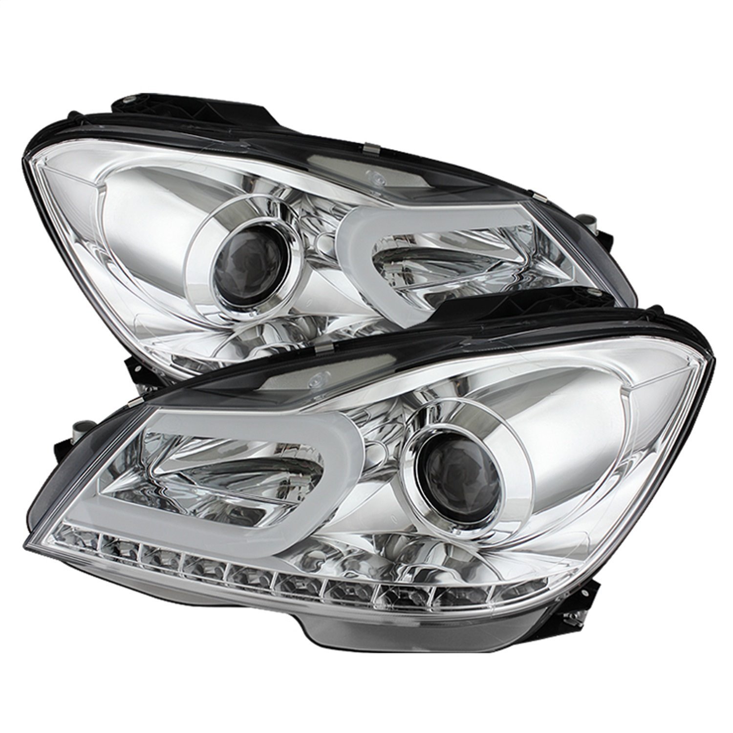 DRL Projector Headlights 2012-2013 Mercedes Benz W204 C-Class