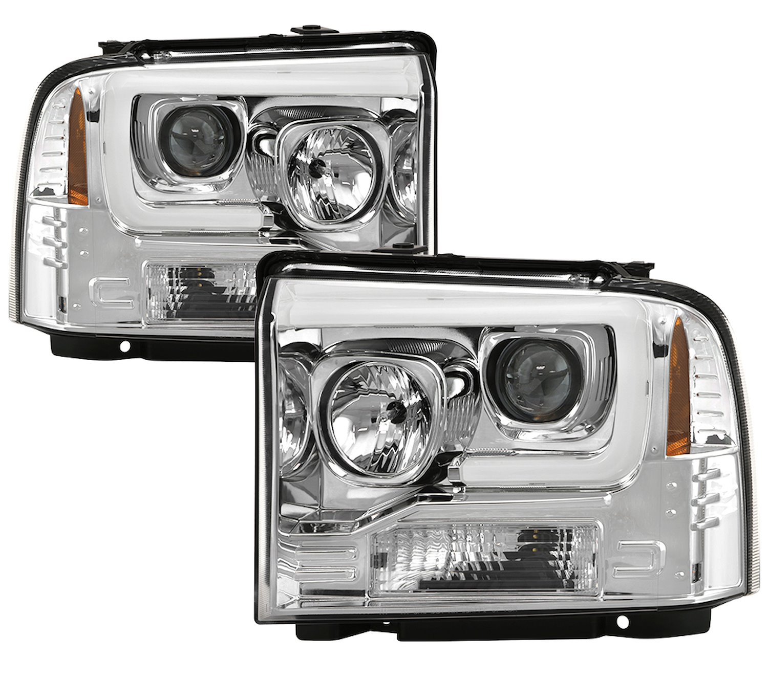 Platinum Series Projector Headlights 2005-2007 Ford F-250, 350, 450 Super Duty, Chrome