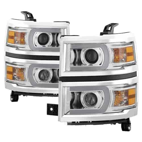 xTune Light Bar DRL Projector Headlights 2014-2015 Chevy Silverado