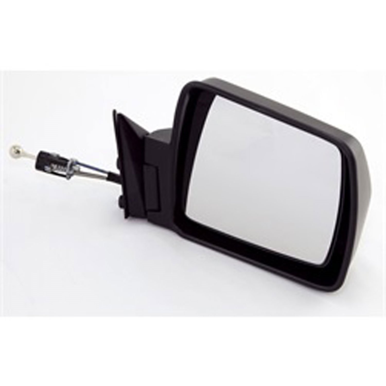 This black folding door mirror from Omix-ADA fits the right door on 84-96 Jeep Cherokee XJ. Connects