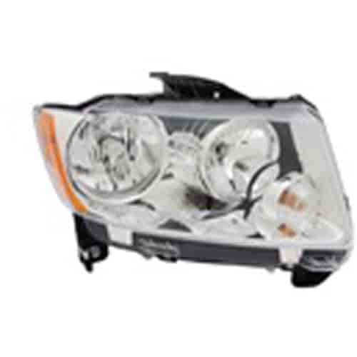 Replacement headlight assembly from Omix-ADA, Fits right side of11-14 Jeep Compass