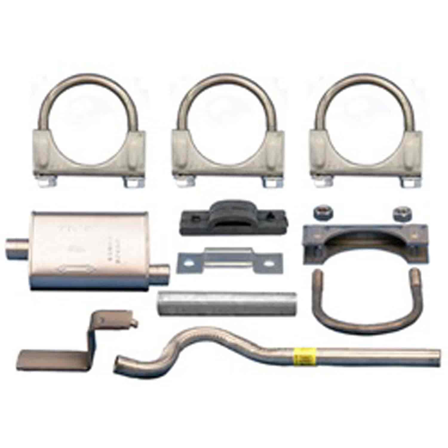 Muffler and Tailpipe Kit Includes Clamps and Hangers