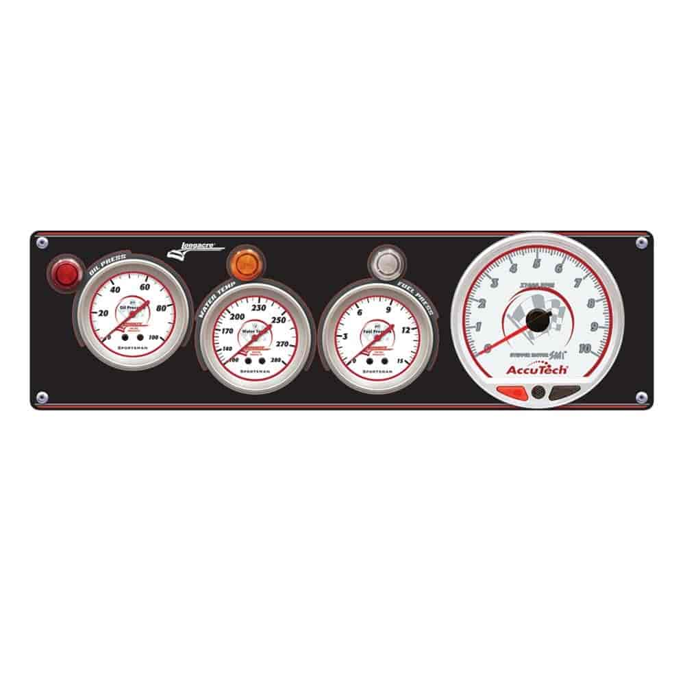 Sportsman Black Panel 3 Ga WT/OP/FP w/SMI Silver Tach