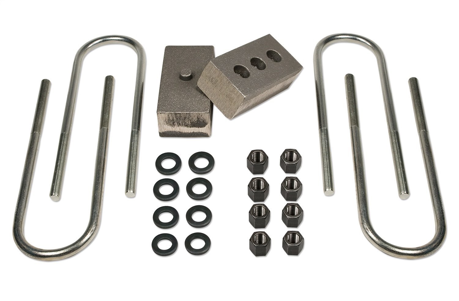 Axle Lift Blocks Kit 2 in. H x 3 in. W x 5.75 in. L Non-Tapered For Vehicles w/4 in. Rear Axle Tube Dual Pinned Incl. U-Bolts