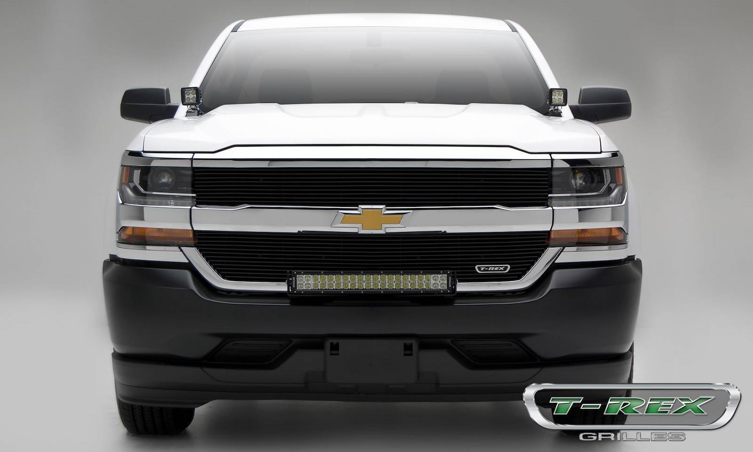 Chevrolet Silverado 1500 Laser Billet Series Main Grille Replacement Black Powder Coated Black