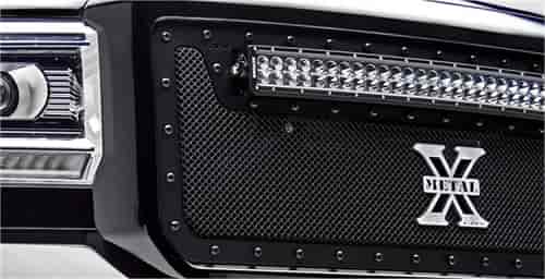 TORCH Series LED Light Grille 1 - 30 LED Bar Formed Mesh Grille Main Insert 1 Pc Black w/Blk Studs