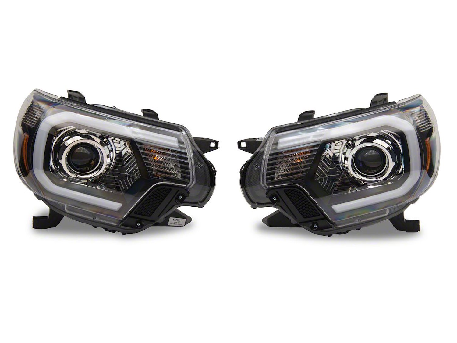 TT21850 Axial Projector Headlights w/ SEQL LED Bar for 2012-2015 Toyota Tacoma, Black Housing [Clear Lens]