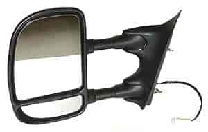 LH DOOR MIRROR PWR NON-HTD TEXT BLK FLDG TRAILER TOW TYPE W/ROUND PLUG F-SE RIES SUPERDUTY P/U 99-02