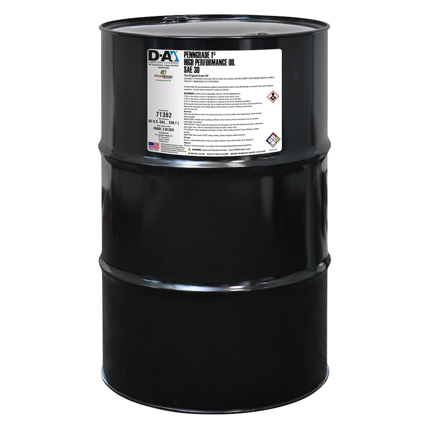 71392 High Performance Motor Oil SAE 30W - 55 Gallon Drum