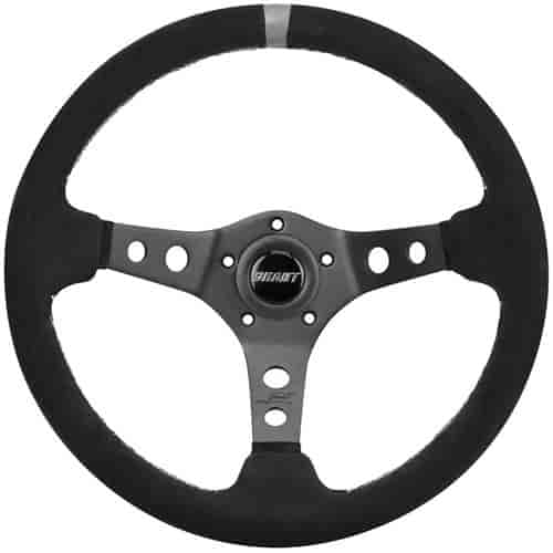 Performance & Race Series Steering Wheel Black Anodized with Grey Top Marker/Racing Strip