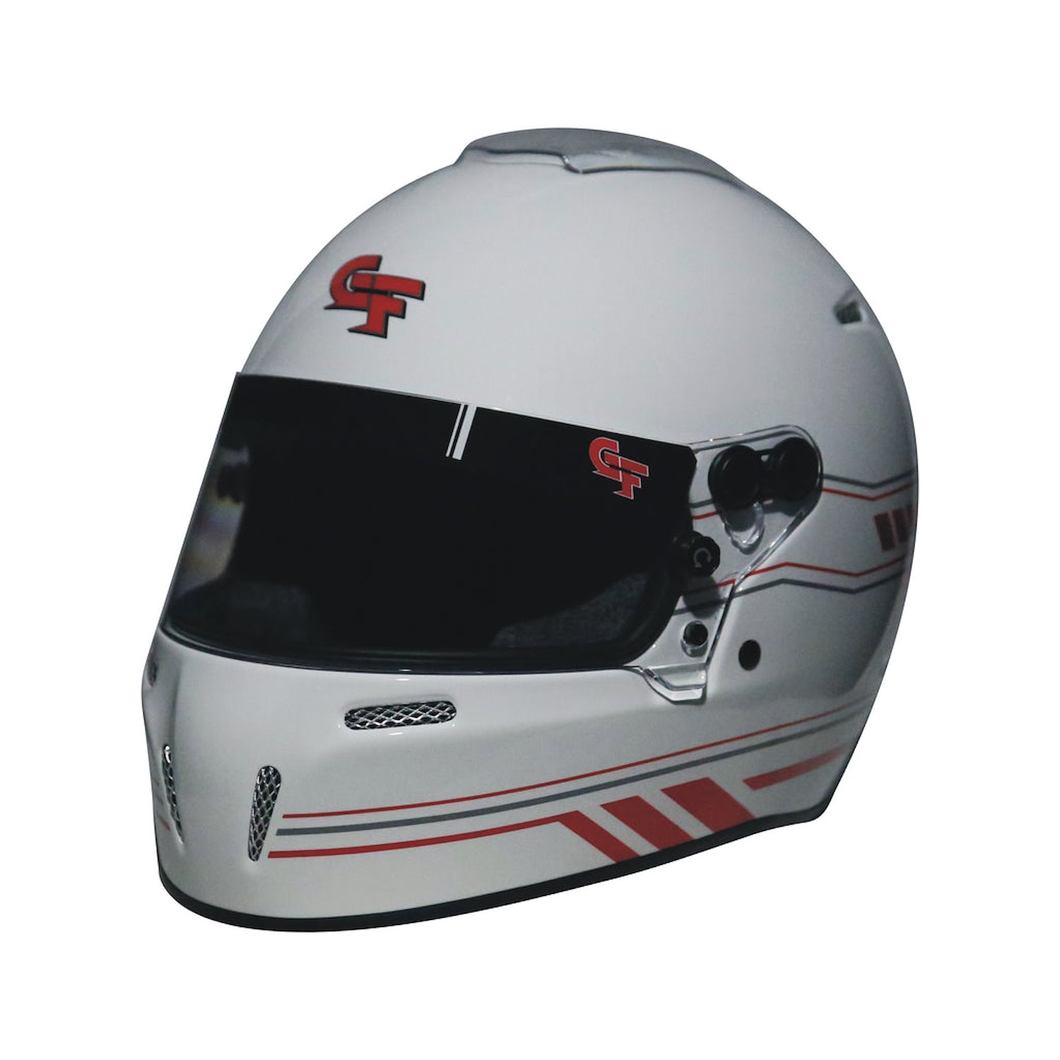 14102LRGW2 Helmet, Nighthawk Graphics SA2020, Large, White/Red
