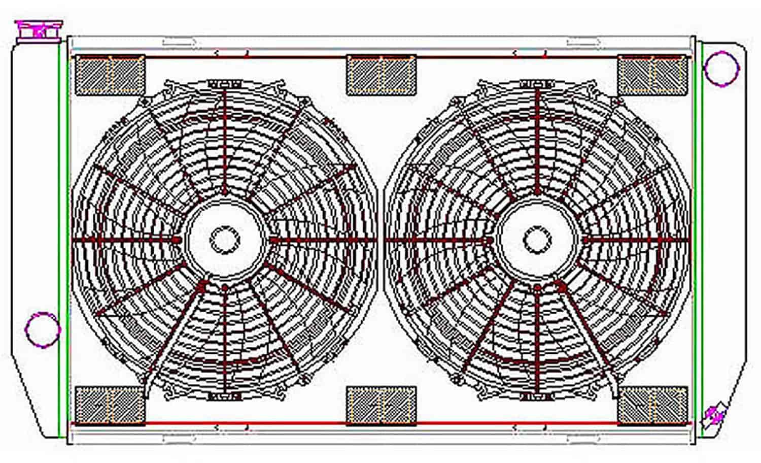 ExactFit Radiator ComboUnit for 1973-1979 Galaxie, LTD & Continental with Late Small Block & Big Block