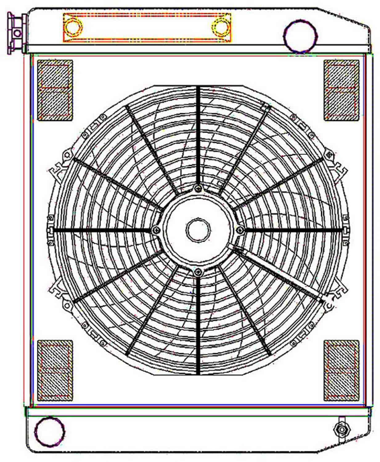 ClassicCool ComboUnit Universal Fit Radiator and Fan Single Pass Crossflow Design 24" x 19" with Transmission Cooler