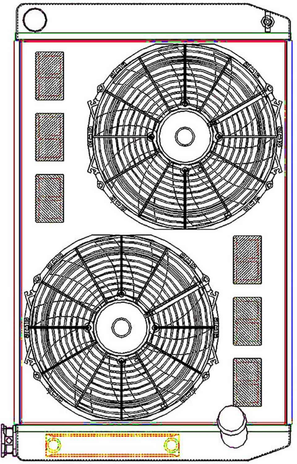 ClassicCool ComboUnit Universal Fit Radiator and Fan Single Pass Crossflow Design 31" x 19" with Transmission Cooler