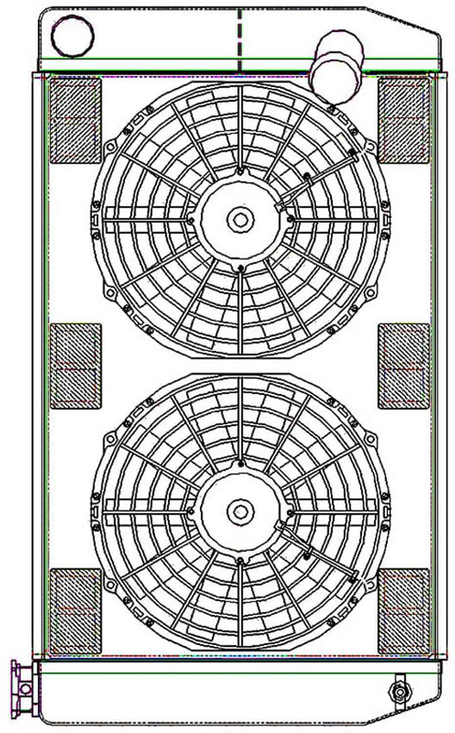 ClassicCool ComboUnit Universal Fit Radiator and Fan Dual Pass Crossflow Design 27.50" x 15.50" with No Options
