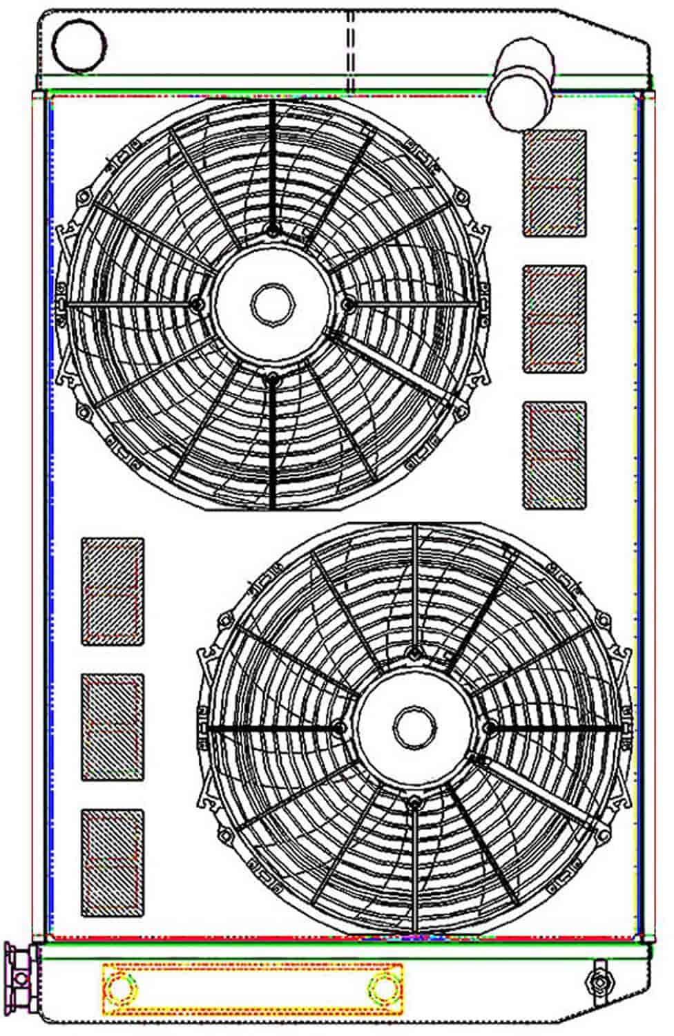 ClassicCool ComboUnit Universal Fit Radiator and Fan Dual Pass Crossflow Design 31" x 19" with Transmission Cooler
