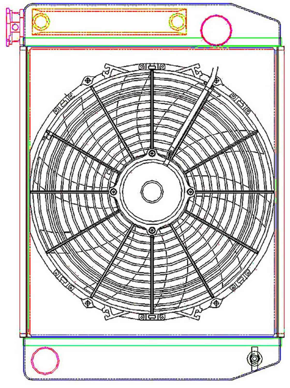 MegaCool ComboUnit Universal Fit Radiator and Fan Single Pass Crossflow Design 22" x 15.50" with Transmission Cooler