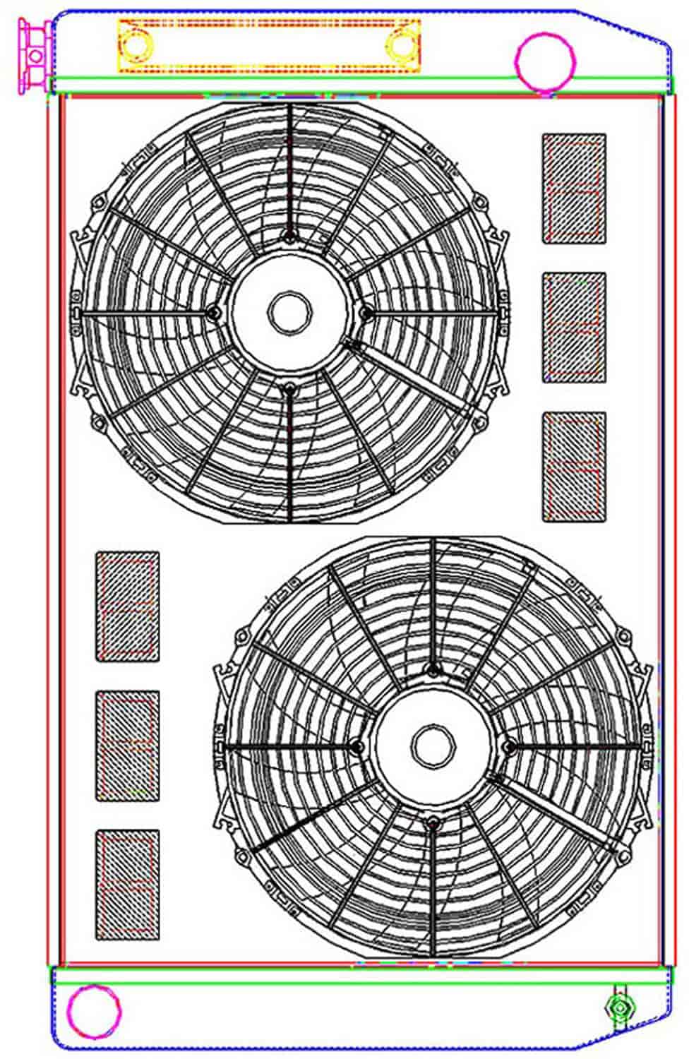 MegaCool ComboUnit Universal Fit Radiator and Fan Single Pass Crossflow Design 31" x 19" with Transmission Cooler