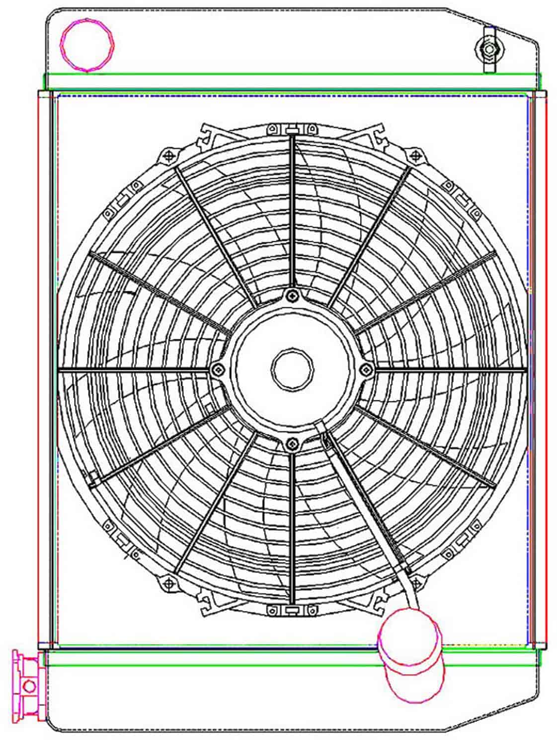 MegaCool ComboUnit Universal Fit Radiator and Fan Single Pass Crossflow Design 22" x 15.50" with No Options