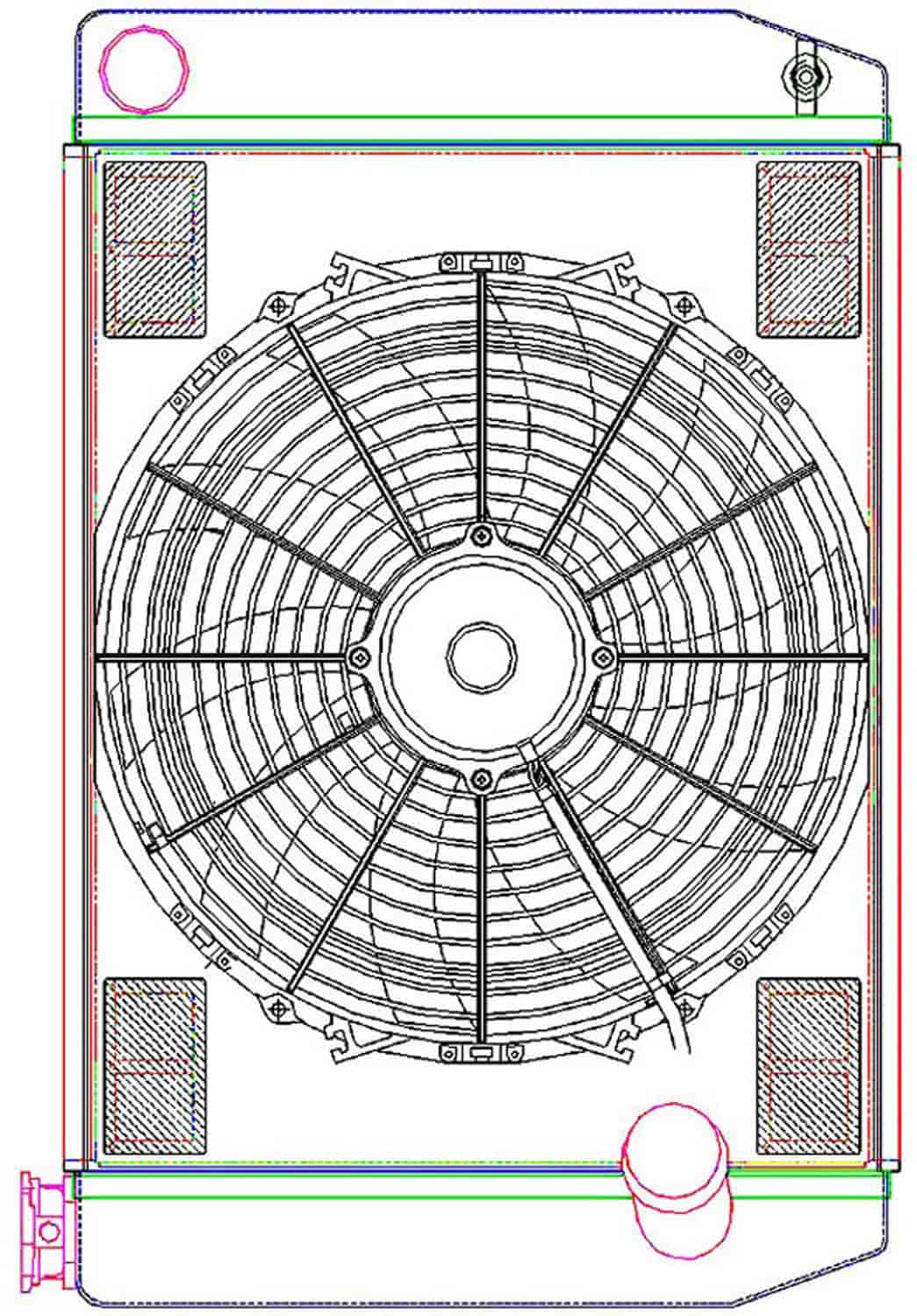 MegaCool ComboUnit Universal Fit Radiator and Fan Single Pass Crossflow Design 24" x 15.50" with No Options