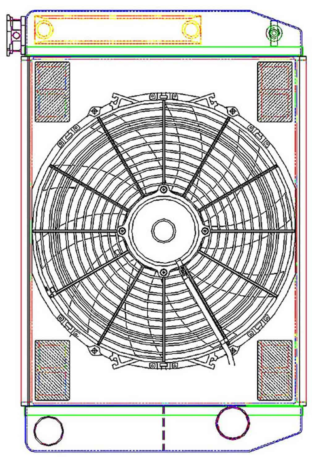 MegaCool ComboUnit Universal Fit Radiator and Fan Dual Pass Crossflow Design 24" x 15.50" with No Options