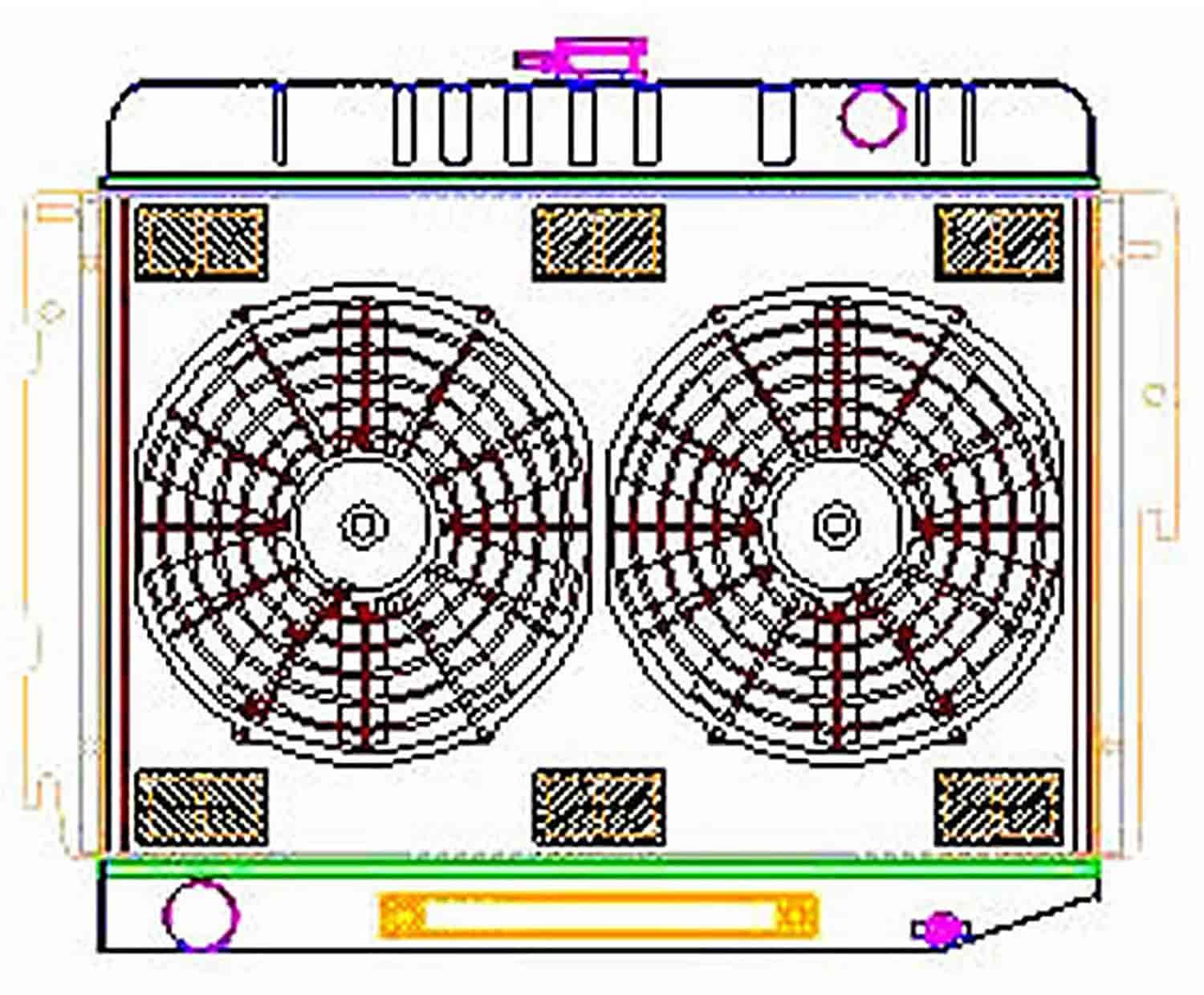 ExactFit Radiator ComboUnit for 1970-1973 Chrysler B Body Charger/Coronet/Road Runner/Satellite with Big Block