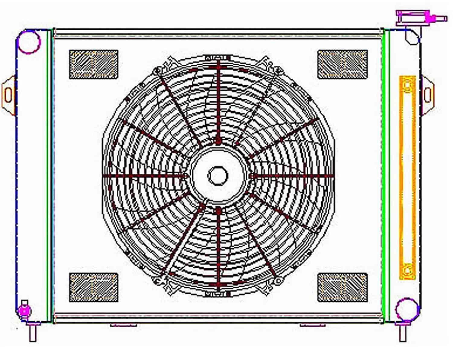 PerformanceFit Radiator ComboUnit for 1993-1998 Jeep Cherokee