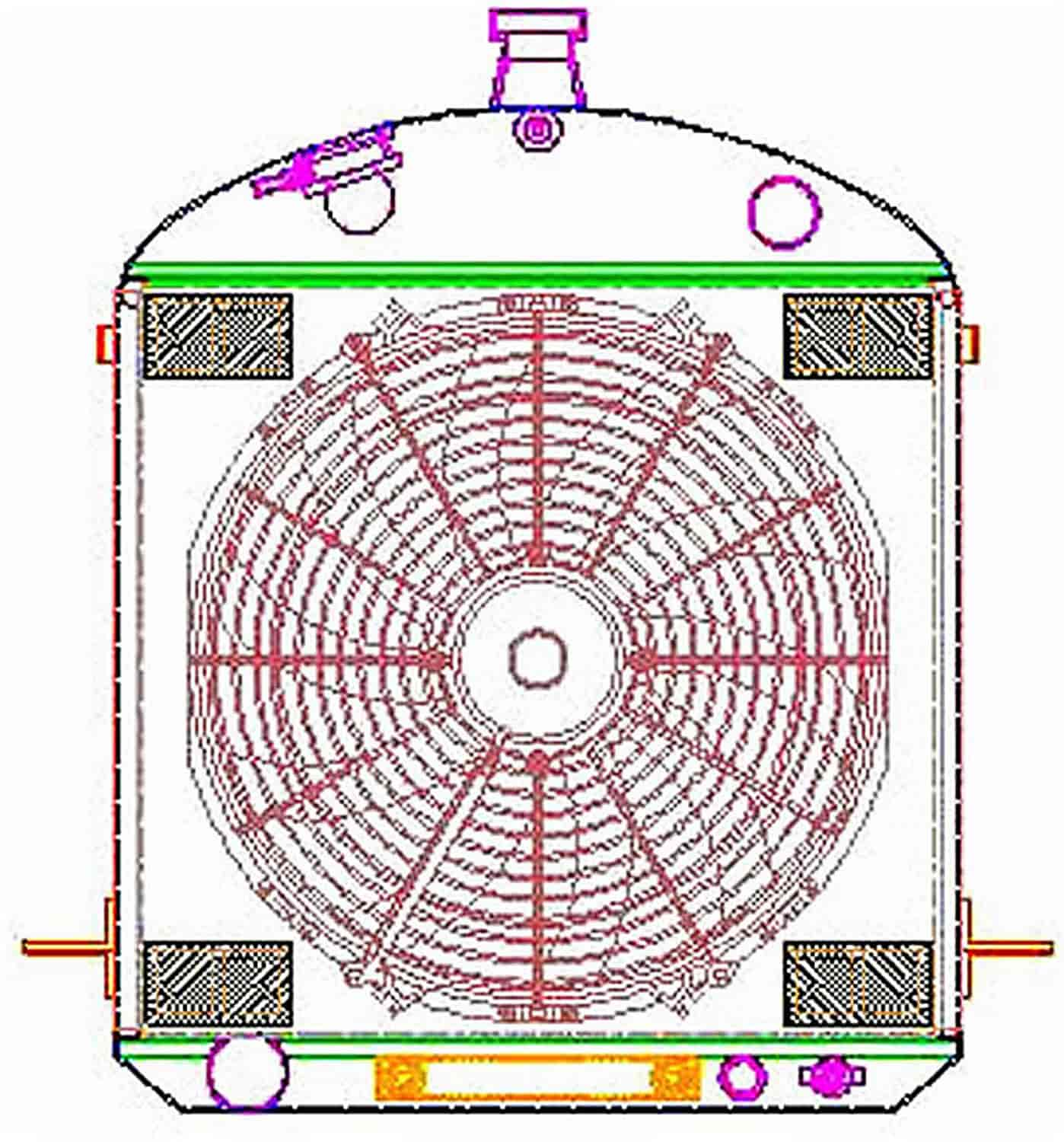 ExactFit Radiator ComboUnit for 1927 Model T with Late Small Block & Big Block